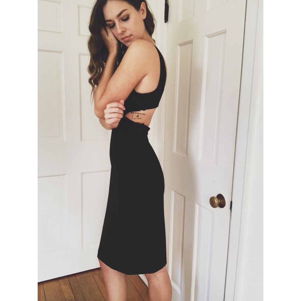 Black Halo Jackie O Cutout Back Sheath Dress 8